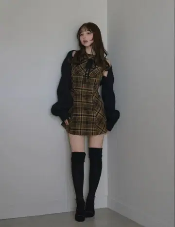 andmary Mimi check set mini dress