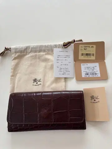 IL BISONTE 일비종떼 크로커다일 장지갑 다크 브라운