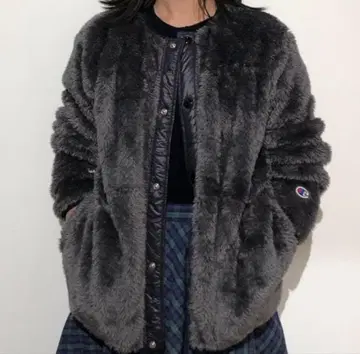 그레이 보아 자켓 사이드 포켓 포함