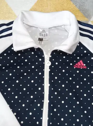 여성용 adidas 도트 무늬 집업 저지 S 사이즈 새상품급