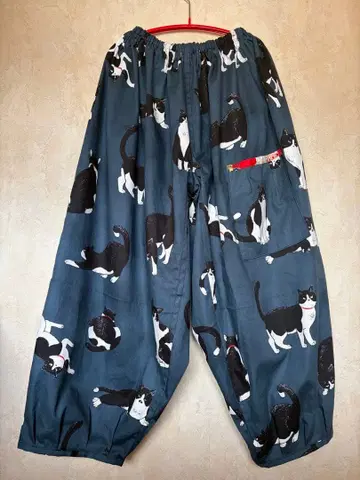 몸빼 팬츠 고양이 네이비 컬러