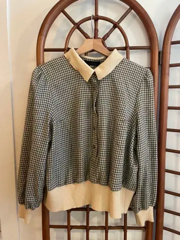 Leilian 체크 긴팔 셔츠 버튼 포함