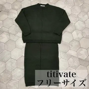 titivate 니트 셋업 스커트 모스그린