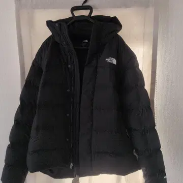 THE NORTH FACE 블랙 다운 자켓 후드 부착