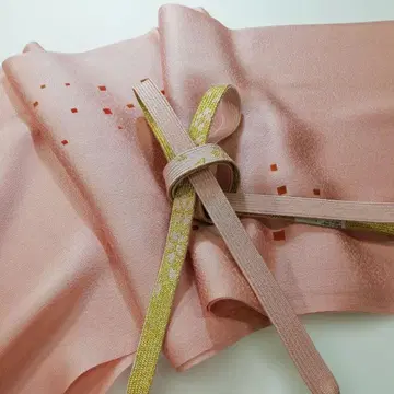 미사용 새상품 순수 실크 허리띠 오비 장식 천 세트 2