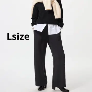 택 포함 새상품 웜 플리스 스트레이트 팬츠 블랙 Lsize