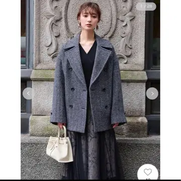 택 포함 미사용 새상품 프레이 아이디 PELTRO 헤링본 피코트