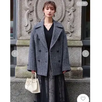 택 포함 미사용 새상품 프레이 아이디 PELTRO 헤링본 피코트