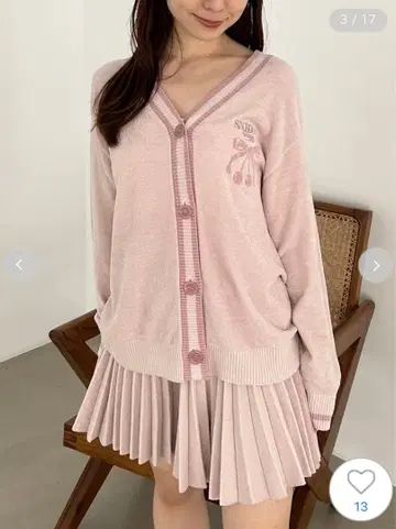 [ 새상품 ] 스나이델 홈 체리 시리즈 가디건 & 플리츠 팬츠 세트