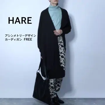 HARE 비대칭 디자인 가디건 FREE 블랙