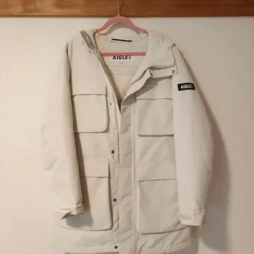 AIGLE 후드 부착 다운 자켓 M 사이즈 화이트