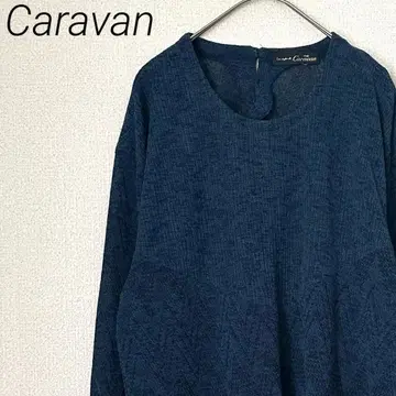 Caravan 티셔츠 튜닉 크루넥 사이드 슬릿 심플
