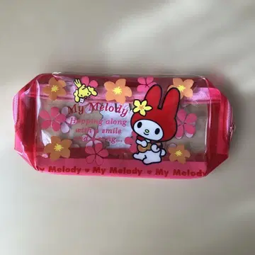 마이멜로디 투명 파우치 꽃무늬
