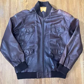 90S 00S 구제 의류 MAHOGANY 브라운 가죽 자켓 y2k