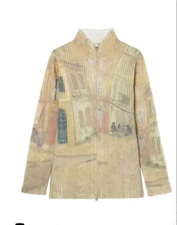 아트 프린트 립 집 니트