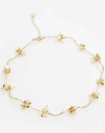 꽃 모티브 골드 목걸이