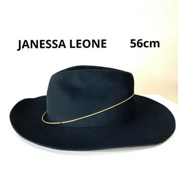 새상품급 자네사 레온 햇 블랙 골드 링 포함 중절 펠트 모자 M