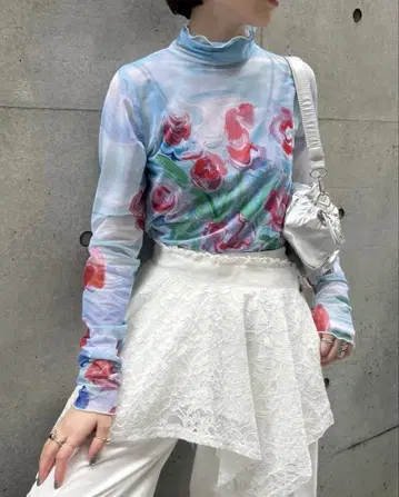 POPPY ART FLOWER SEE-THROUGH TOPS