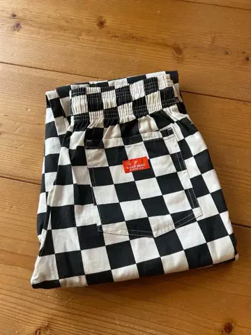 쿡맨 셰프 팬츠 M 사이즈 체커 블랙