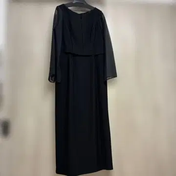 키넥 시스루 소매 블랙 롱 드레스 결혼식