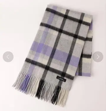 그린 레이블 울 체크 스톨