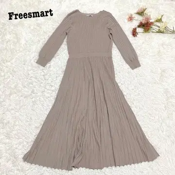 s.2341 [프리즈마트] 긴팔 롱 니트 플레어 원피스 F 사이즈