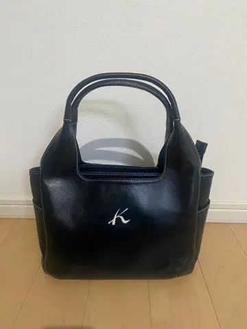 키타무라 미사용 가죽 백 네이비