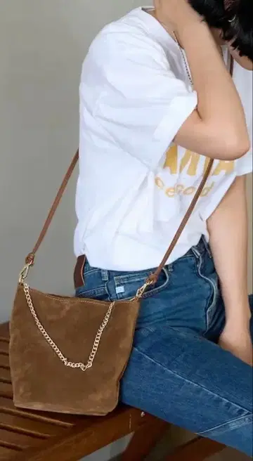 별주 2WAY 체인 숄더 버킷형 백