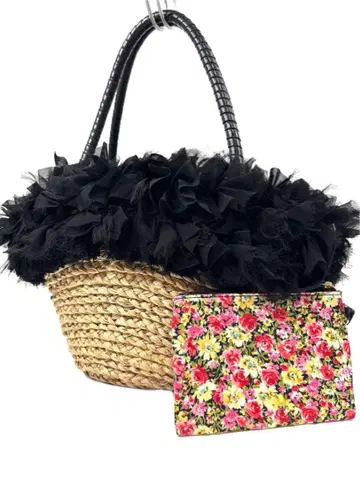 새상품급 긴자 카네마츠 핸드백 바스켓백 양동이 밀짚 가죽 내추럴