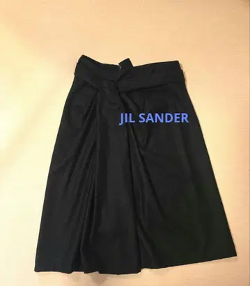 JIL SANDER 그레이 타이트 스커트 매듭 디자인 캐시미어 울