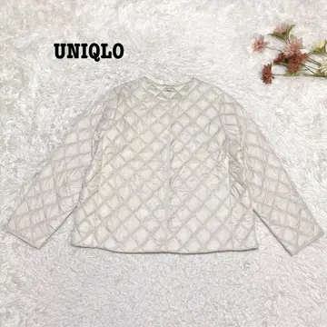 s.2348 [유니클로] 퍼프 테크 퀼팅 자켓 수납 봉투 포함 화이트