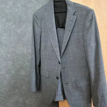 [ 새상품급 ] 남성용 수트 자켓 체크 무늬 그레이
