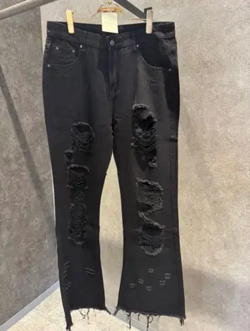 M.U.L. 데미지 데님 블랙 새상품 미사용