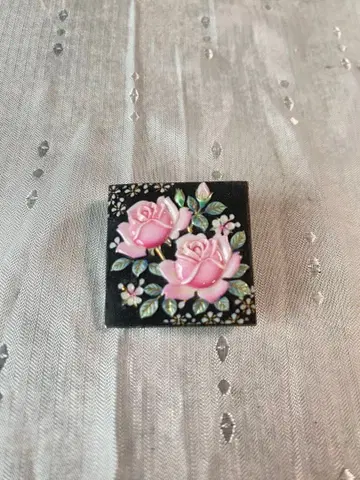 아리타야키 토시카네 브로치 펜던트 탑 슌켄 장미 빈티지