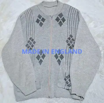 그레이 다이아몬드 패턴 가디건