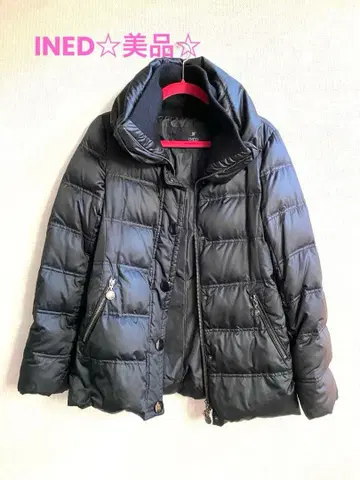 INED 블랙 다운 자켓 퀼팅 디자인