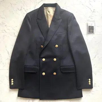 UNION LAUNCH 네이비 골드 버튼 더블 자켓 S