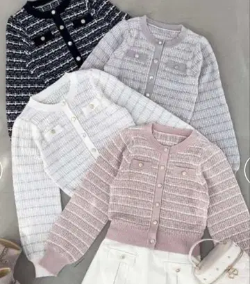 마제스틱 레곤 반짝이 버튼 트위드 라이크 가디건 가디건