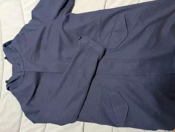 LACOSTE 후드 부착 네이비 모즈 코트