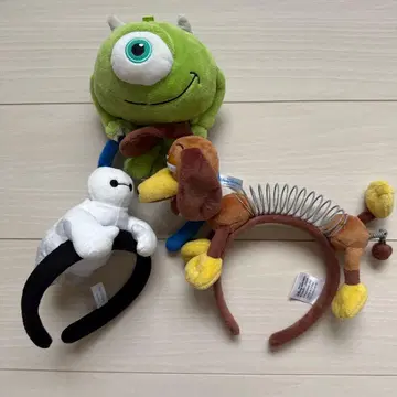 디즈니 머리띠 3종 세트 베이맥스 마이크 슬링키