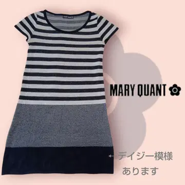 MARY QUANT 반팔 니트 원피스 보더 데이지 M