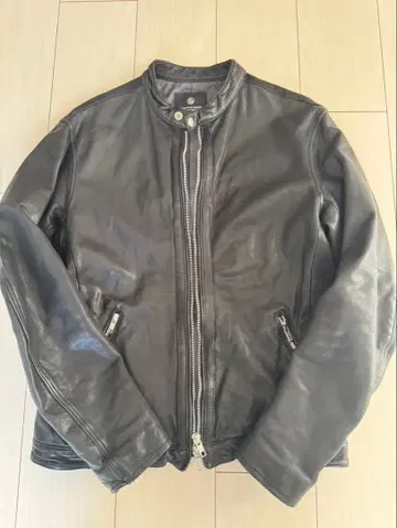 BEAUTY&YOUTH 가죽 싱글 라이더 자켓