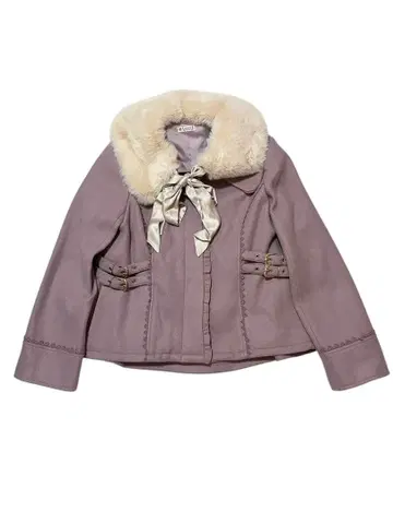 엑시즈팜 퍼 옷깃 벨트 디자인 코트