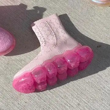 SHEEP 별주/grounds MOOPIE LACE / 핑크 니트 부츠