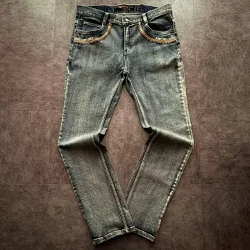 초레어 CLOUD72 스트레이트 데님 스터드 자수 아메카지 y2k 32