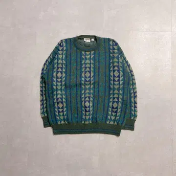 Giorgio di firenze 총 패턴 니트 빈티지 구제 의류 그린