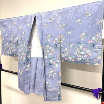 겉옷 로우케츠 염색 유선지문 매화, 귤, 수선, 댓잎 기모노 121tz