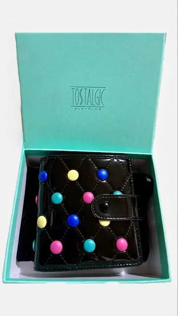 TOSTALGIC 컬러풀 도트 접이식 지갑