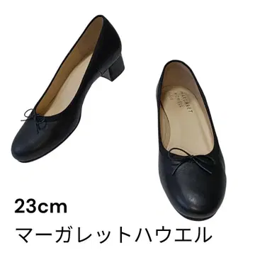 마가렛호웰 펌프스 가죽 리본 블랙 23cm