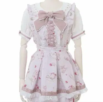 LIZLISA salon de fraise 패턴 셋업 핑크